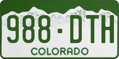 CO license plate 988DTH