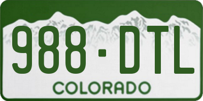 CO license plate 988DTL