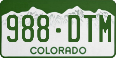 CO license plate 988DTM