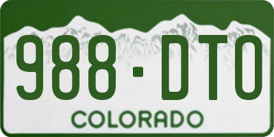 CO license plate 988DTO