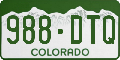 CO license plate 988DTQ