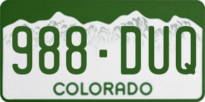 CO license plate 988DUQ