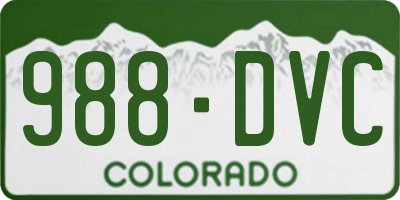 CO license plate 988DVC