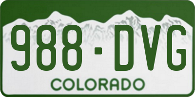 CO license plate 988DVG