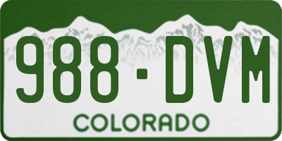 CO license plate 988DVM