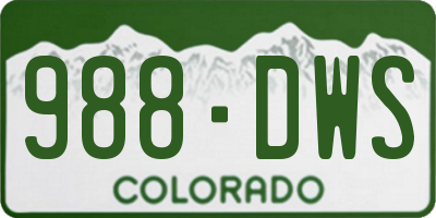 CO license plate 988DWS