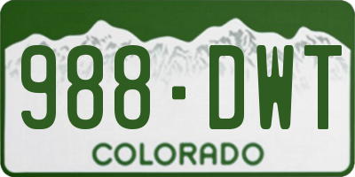 CO license plate 988DWT
