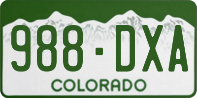 CO license plate 988DXA