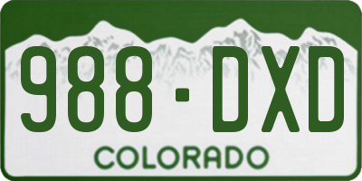 CO license plate 988DXD