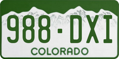 CO license plate 988DXI
