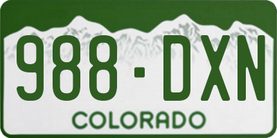 CO license plate 988DXN