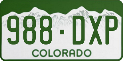 CO license plate 988DXP