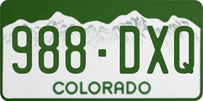 CO license plate 988DXQ