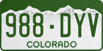 CO license plate 988DYV