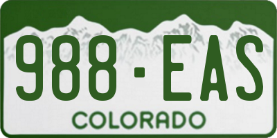 CO license plate 988EAS