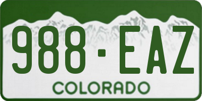 CO license plate 988EAZ