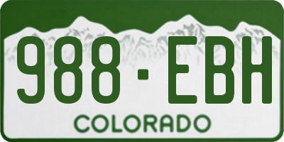 CO license plate 988EBH