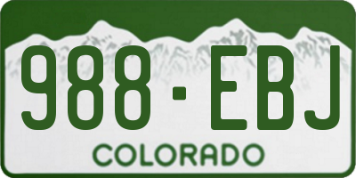 CO license plate 988EBJ