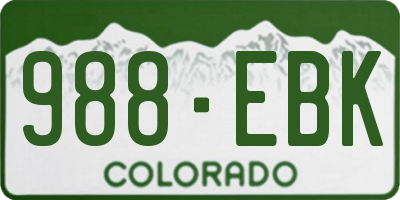 CO license plate 988EBK
