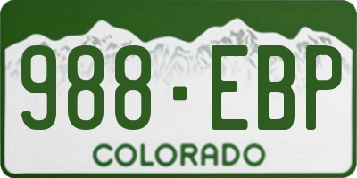 CO license plate 988EBP