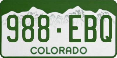 CO license plate 988EBQ