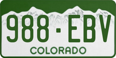CO license plate 988EBV