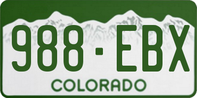CO license plate 988EBX