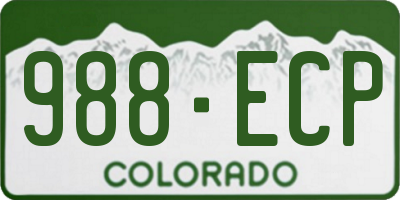 CO license plate 988ECP