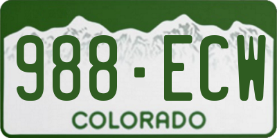 CO license plate 988ECW