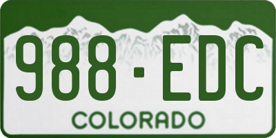 CO license plate 988EDC