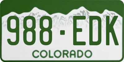CO license plate 988EDK