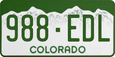 CO license plate 988EDL