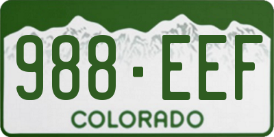CO license plate 988EEF