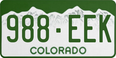 CO license plate 988EEK
