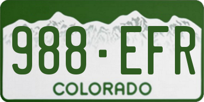 CO license plate 988EFR