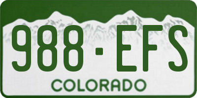 CO license plate 988EFS