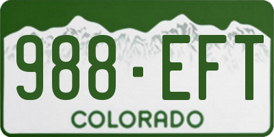 CO license plate 988EFT