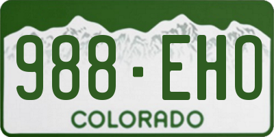 CO license plate 988EHO