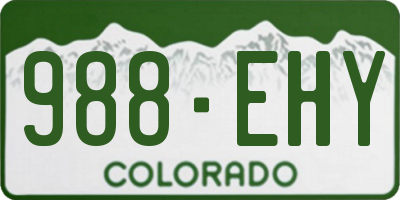 CO license plate 988EHY