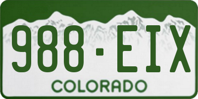 CO license plate 988EIX