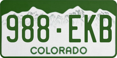 CO license plate 988EKB