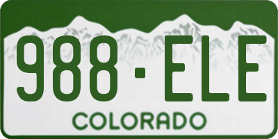 CO license plate 988ELE