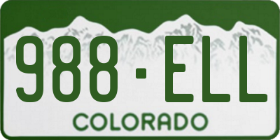 CO license plate 988ELL