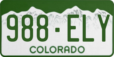 CO license plate 988ELY