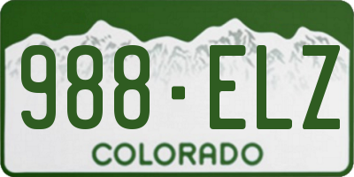 CO license plate 988ELZ
