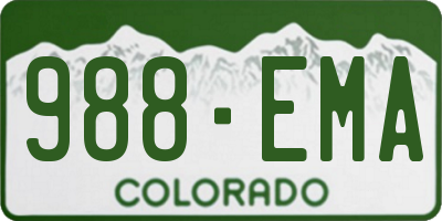 CO license plate 988EMA