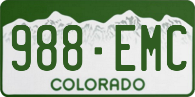 CO license plate 988EMC