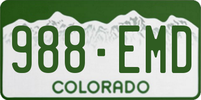 CO license plate 988EMD