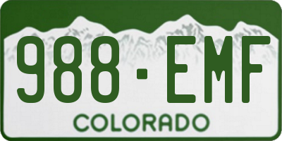 CO license plate 988EMF
