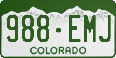 CO license plate 988EMJ